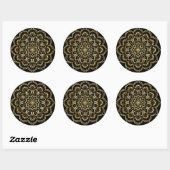 Sticker Rond Mandala Gold Floral (Feuille)