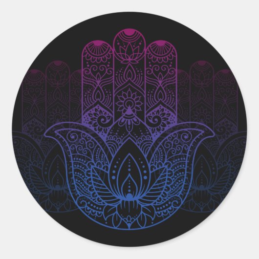 Sticker Rond Mandala Henna | Lotus Hand (Devant)