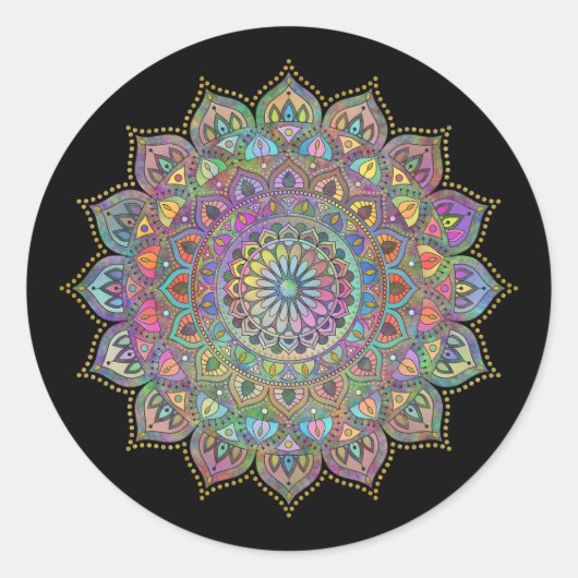 Sticker Rond Mandala Inde Style 1 (Devant)
