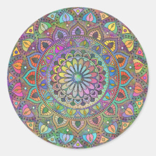 Sticker Rond Mandala Inde Style 1
