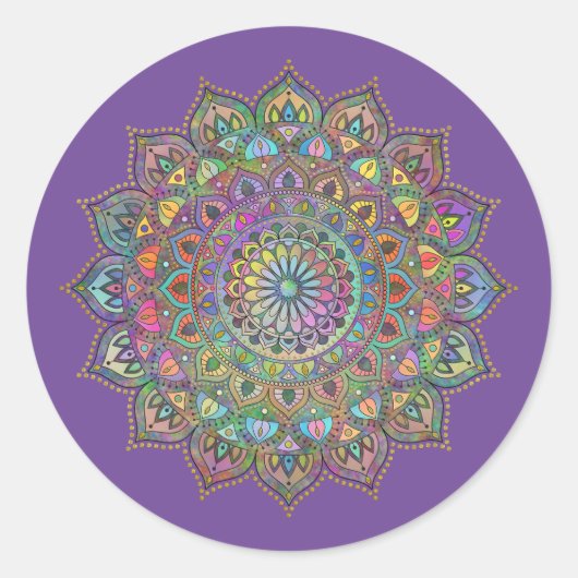 Sticker Rond Mandala Inde Style 1 (Devant)