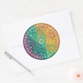 Sticker Rond Mandala india fleur boho hippie design (Enveloppe)