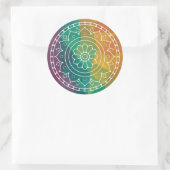 Sticker Rond Mandala india fleur boho hippie design (Sac)