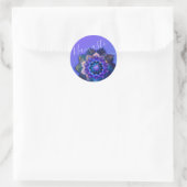 Sticker Rond Mandala Lotus Bleu (Sac)