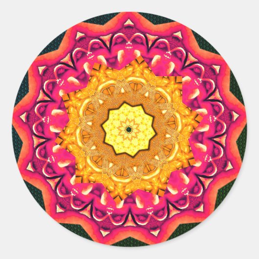 Sticker Rond Mandala Magic Pomegranate Gold (Devant)