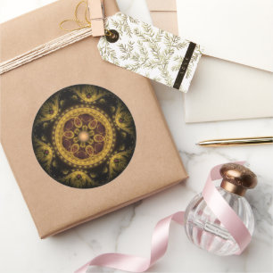 Sticker Rond Mandala motif fractal magique