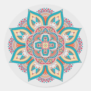 Sticker Rond Mandala motif marocain coloré