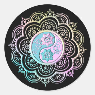Sticker Rond Mandala Pastel