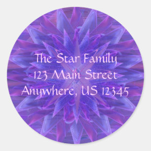 Sticker Rond Mandala pourpre d'étoile