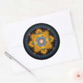 Sticker Rond Mandala ronde dorée (Enveloppe)