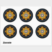 Sticker Rond Mandala ronde dorée (Feuille)