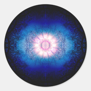 Sticker Rond Mandala rose de Sun d'hiver