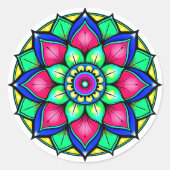 Sticker Rond Mandala, Rosette (Devant)