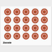 Sticker Rond Mandala rouge, blanc et vert (Feuille)