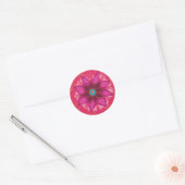 Sticker rond Mandala rouge, brillant (Enveloppe)