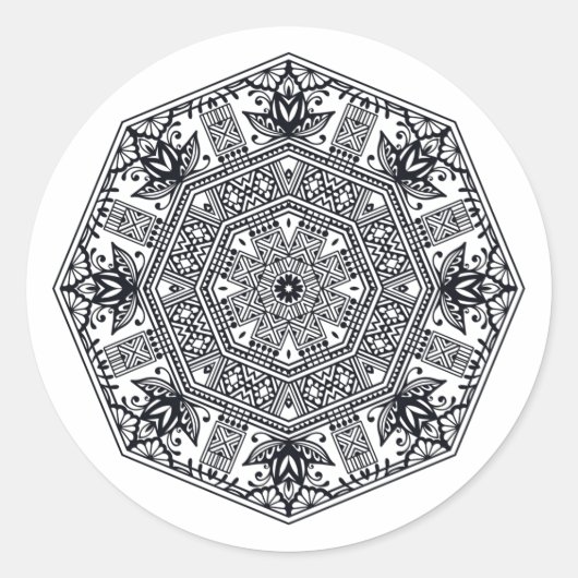 Sticker Rond Mandala Round Orament (Devant)