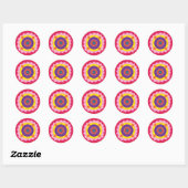 Sticker rond Mandala rt, brillant (Feuille)
