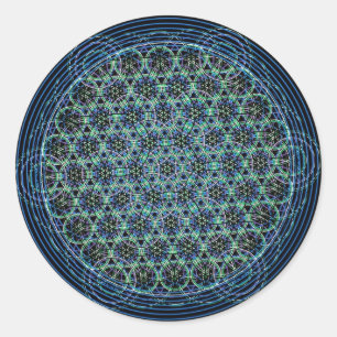 Sticker Rond Mandala sacré de la géométrie - fleur de pluie 