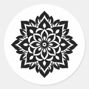 Sticker Rond Mandala Silhouette minimaliste Abstraite