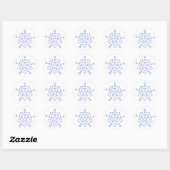 Sticker Rond Mandala Star des étoiles motif, en bleu, autocolla (Feuille)