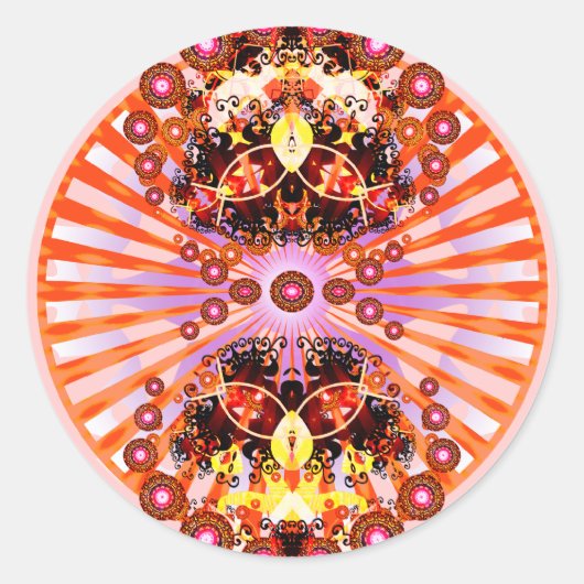 Sticker Rond Mandala super psychédélique (Devant)