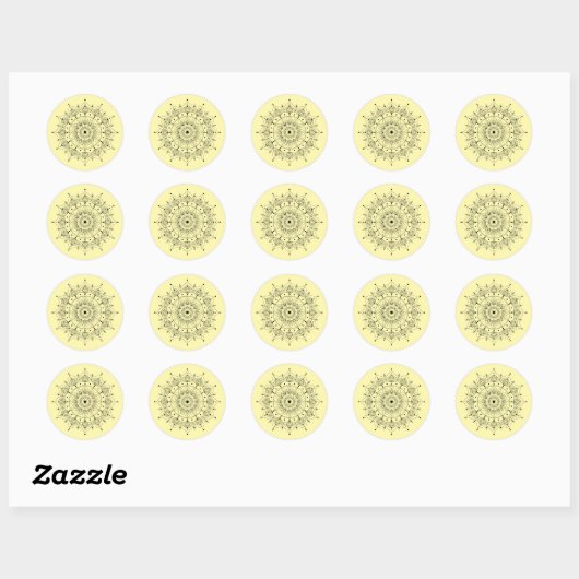 Sticker Rond Mandala Symbol  (Feuille)
