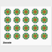 Sticker Rond Mandala violet vert orange (Feuille)