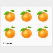 Sticker Rond Mandarine (Feuille)