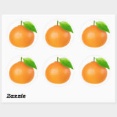 Sticker Rond Mandarine (Feuille)