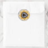 Sticker Rond Mandel Bleu - Fractal (Sac)