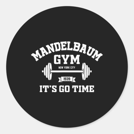 Sticker Rond Mandelbaum Gym It's Go Time - Noir (Devant)