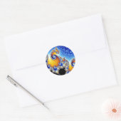 Sticker Rond Mandelbrot Set Satellite Double Spirale Fractale (Enveloppe)