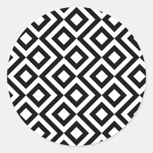 Sticker Rond Mander noir et blanc (Devant)