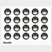 Sticker Rond Mander Salade Drôle Salamandre Animal Pun Dark BG (Feuille)