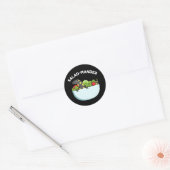 Sticker Rond Mander Salade Drôle Salamandre Animal Pun Dark BG (Enveloppe)