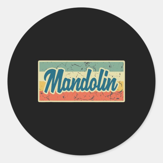 Sticker Rond Mandolin Vintage Style Rétro (Devant)