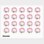 Sticker Rond Maneki Neko (Feuille)