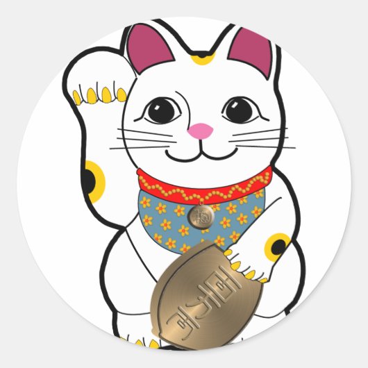Sticker Rond Maneki Neko (Devant)