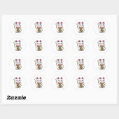 Sticker Rond Maneki Neko (Feuille)