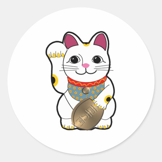 Sticker Rond Maneki Neko (Devant)