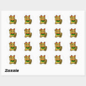 Sticker Rond Maneki Neko : Chat à chance doré (Feuille)