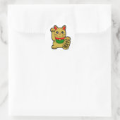 Sticker Rond Maneki Neko : Chat à chance doré (Sac)