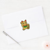 Sticker Rond Maneki Neko : Chat à chance doré (Enveloppe)
