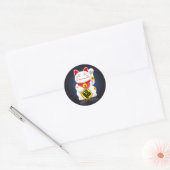 Sticker Rond Maneki-neko - Chat japonais chanceux (Enveloppe)