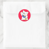 Sticker Rond Maneki Neko Chat Lucky (Sac)