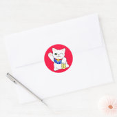 Sticker Rond Maneki Neko Chat Lucky (Enveloppe)