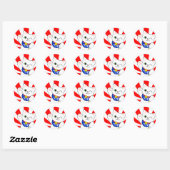 Sticker Rond Maneki Neko Chat Lucky (Feuille)