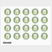 Sticker Rond Maneki Neko Chat Lucky (Feuille)
