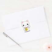Sticker Rond Maneki Neko - Chat Lucky Blanc (Enveloppe)