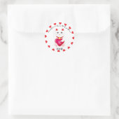 Sticker Rond Maneki Neko pour la Saint Valentin (Sac)